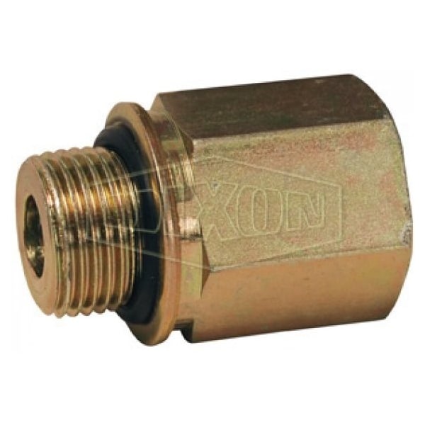 Hydraulic Adapter, 3/4-14 Nominal, Female NPTF x Male BSPP, Carbon Steel, Domestic